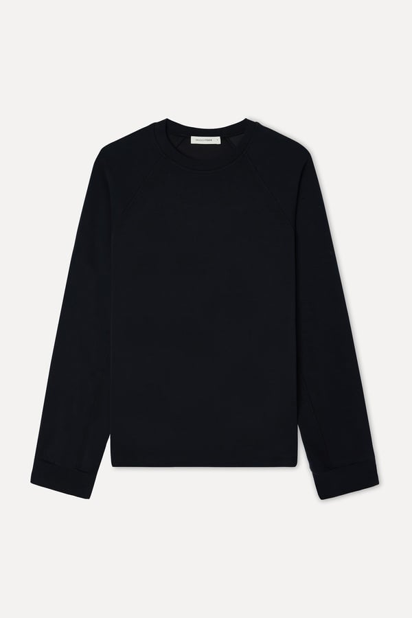 Kadın Siyah Modal Karışımlı Loose Fit Bisiklet Yaka Sweatshirt