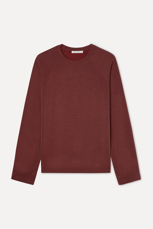 Kadın Kiremit Modal Karışımlı Loose Fit Bisiklet Yaka Sweatshirt