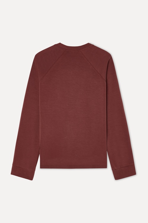 Kadın Kiremit Modal Karışımlı Loose Fit Bisiklet Yaka Sweatshirt