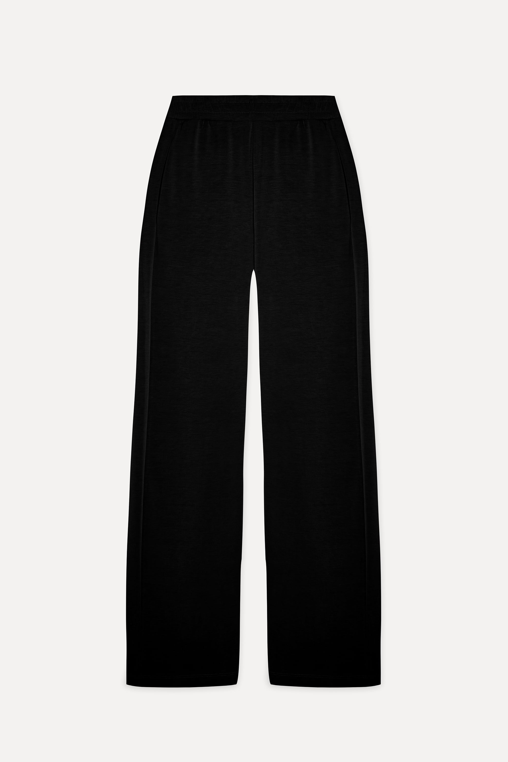 Kadın Siyah Modal Karışımlı Wide Leg Beli Lastikli Pantolon
