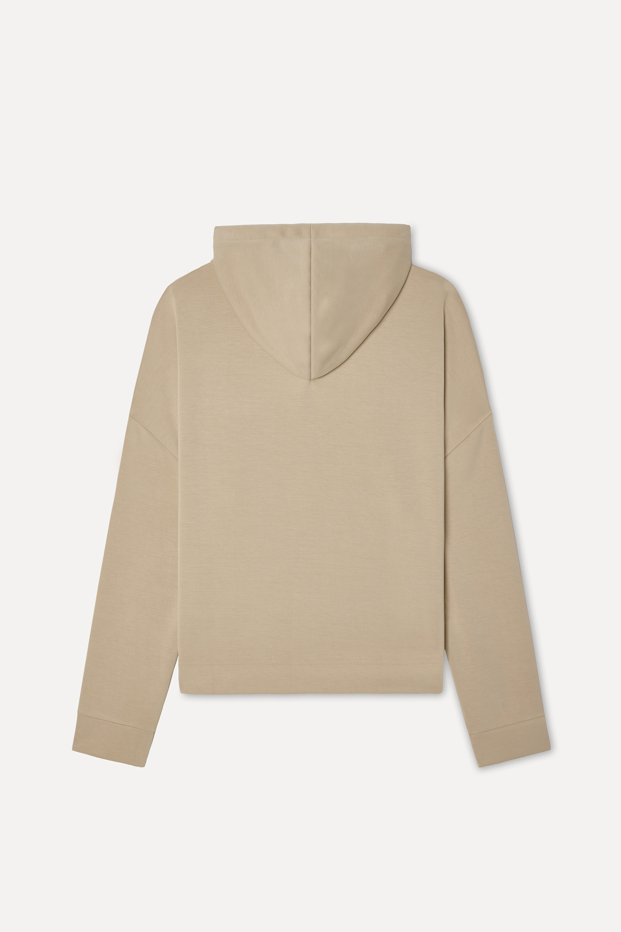 Kadın Bej Rengi Loose Fit Kapüşonlu Sweatshirt