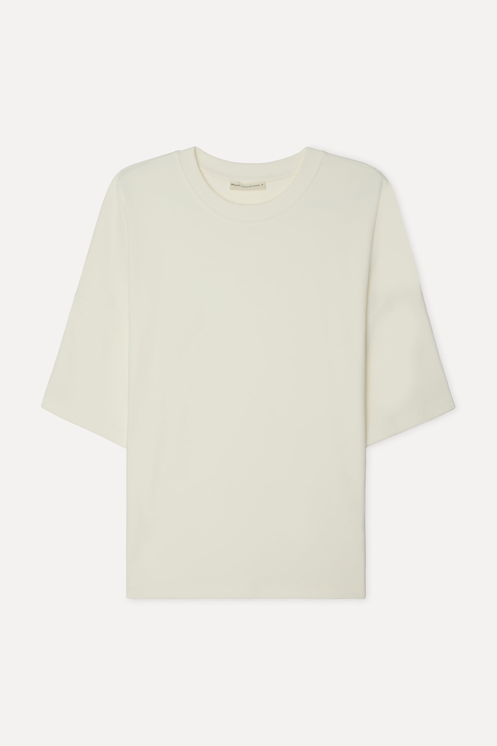 Kadın Ekru Bisiklet Yaka T-Shirt