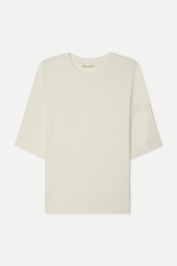 Kadın Ekru Bisiklet Yaka T-Shirt