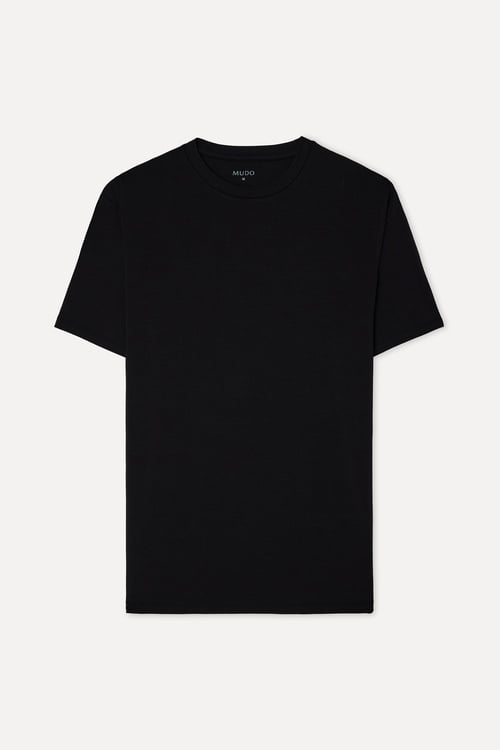 Erkek Siyah Bisiklet Yaka T-Shirt