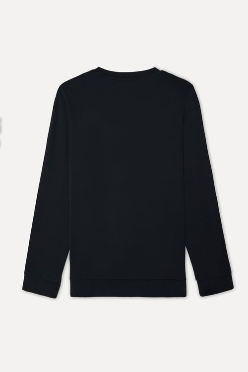 Erkek Antrasit Modal Karışımlı Bisiklet Yaka Uzun Kollu T-Shirt