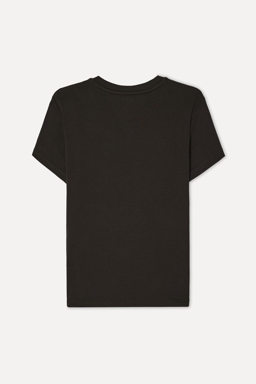 Kadın Kahverengi Fitted Bisiklet Yaka Kısa Kollu T-Shirt