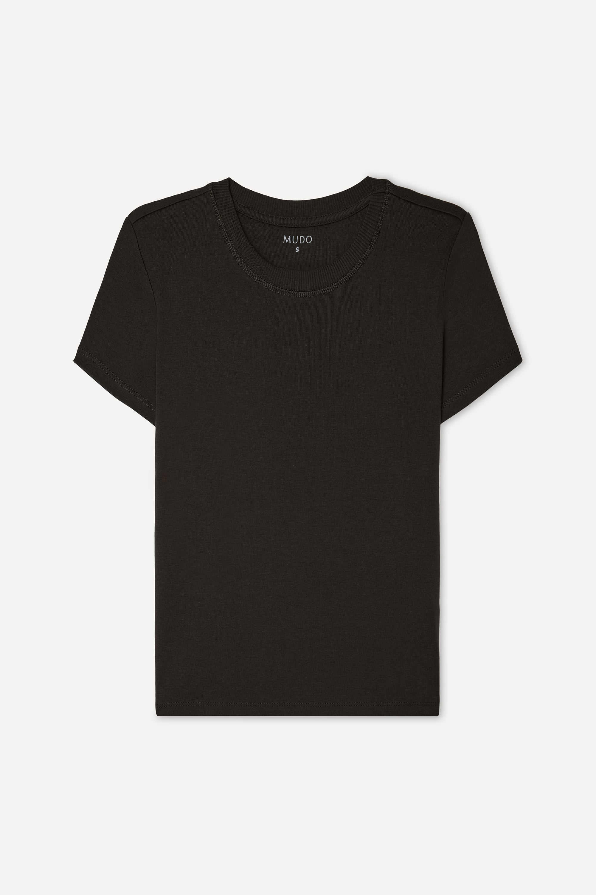 Kadın Kahverengi Fitted Bisiklet Yaka Kısa Kollu T-Shirt