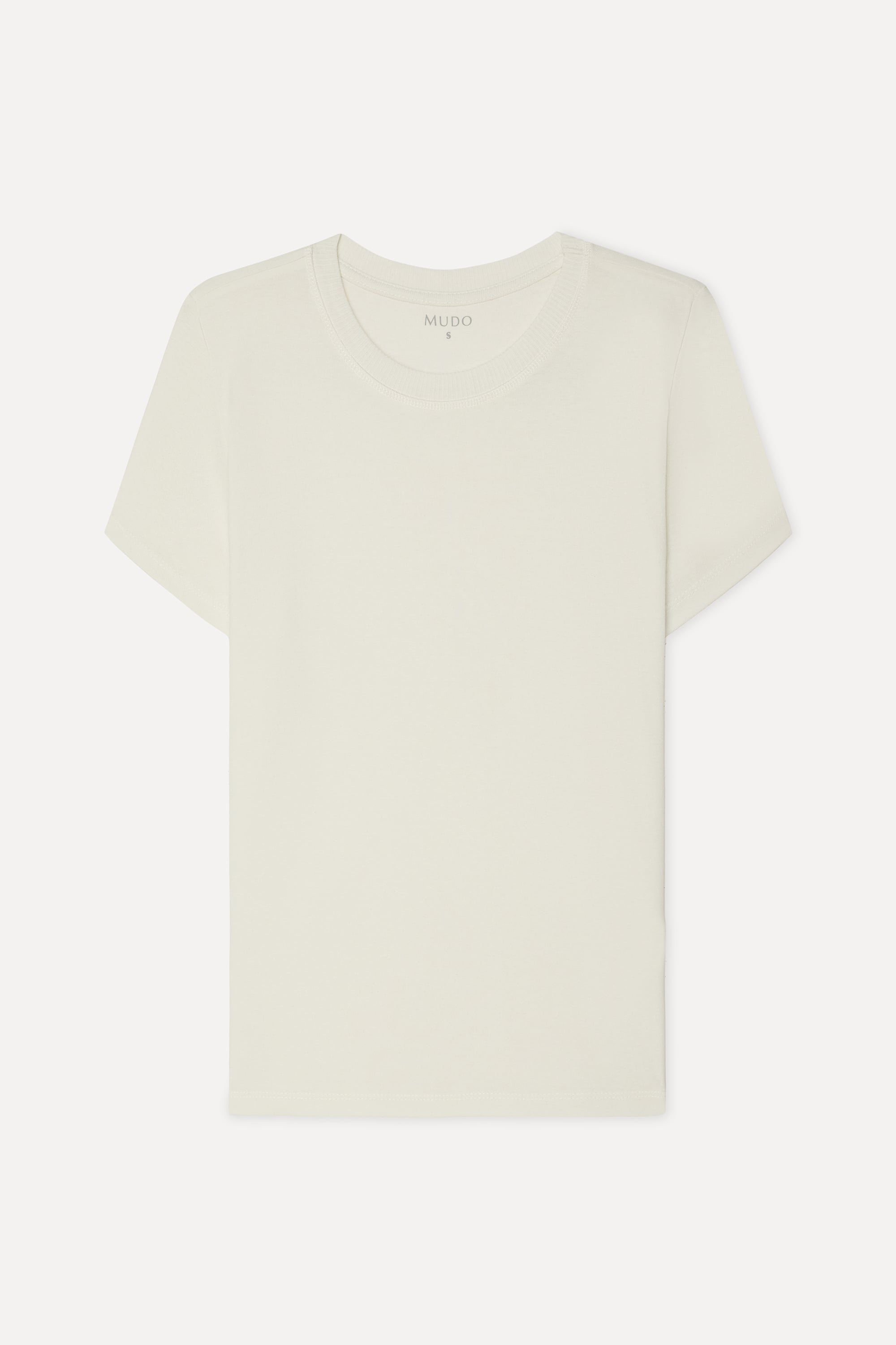 Kadın Kırık Beyaz Bisiklet Yaka T-Shirt