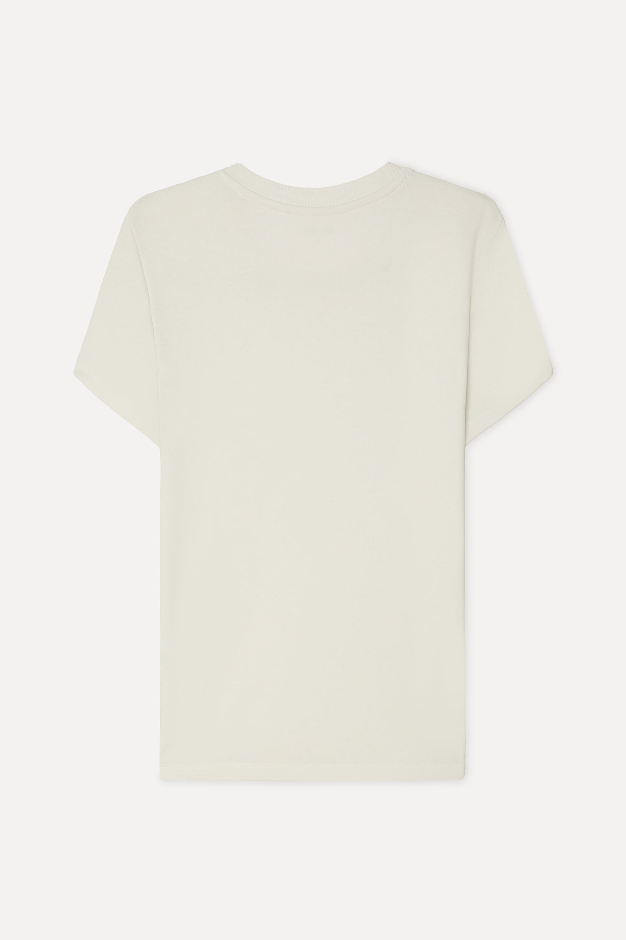 Kadın Kırık Beyaz Bisiklet Yaka T-Shirt
