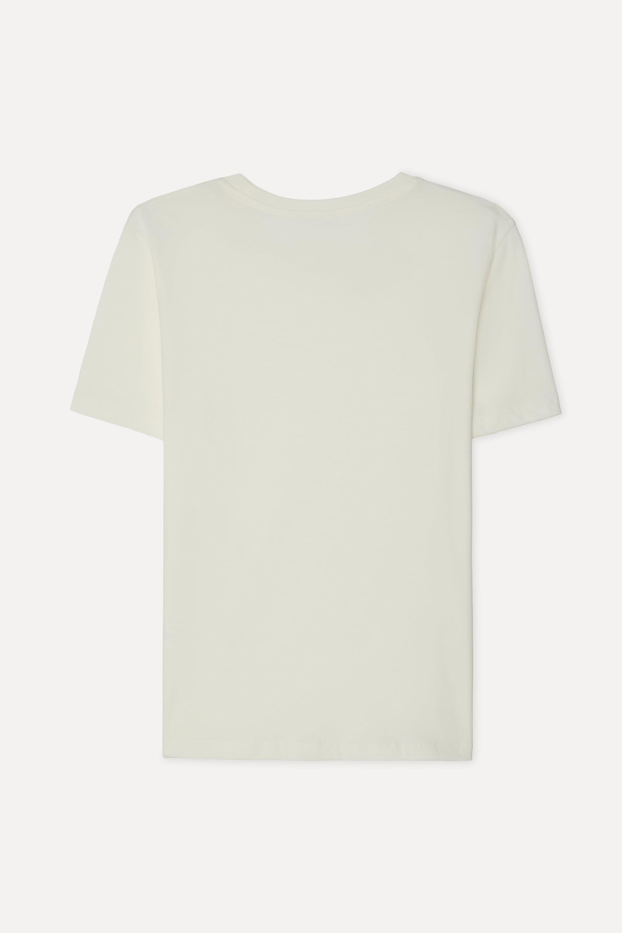 Kadın Ekru Bisiklet Yaka T-Shirt