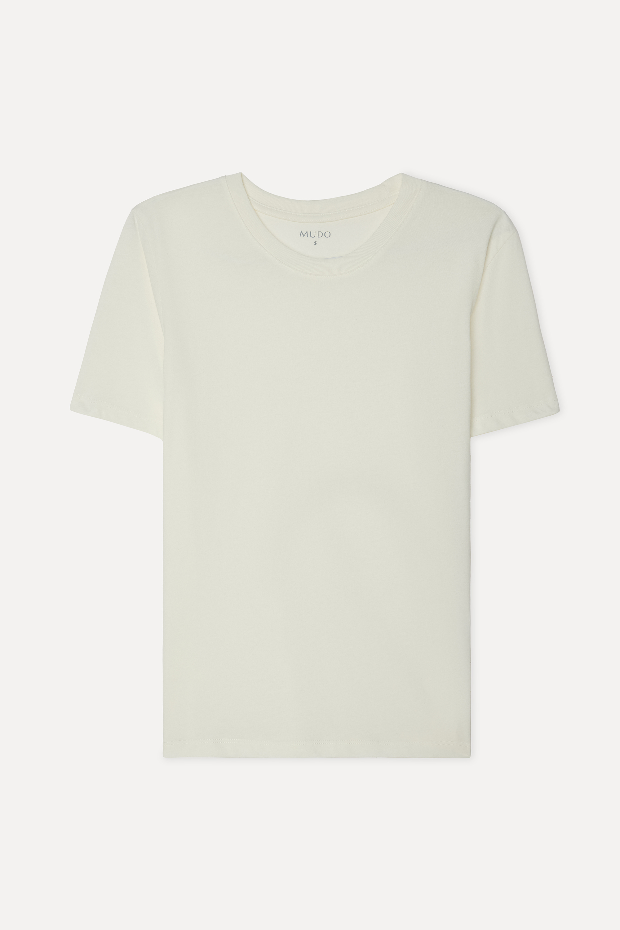 Kadın Ekru Bisiklet Yaka T-Shirt