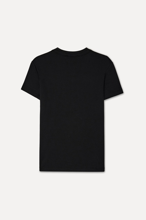  Kadın Siyah Bisiklet Yaka T-Shirt