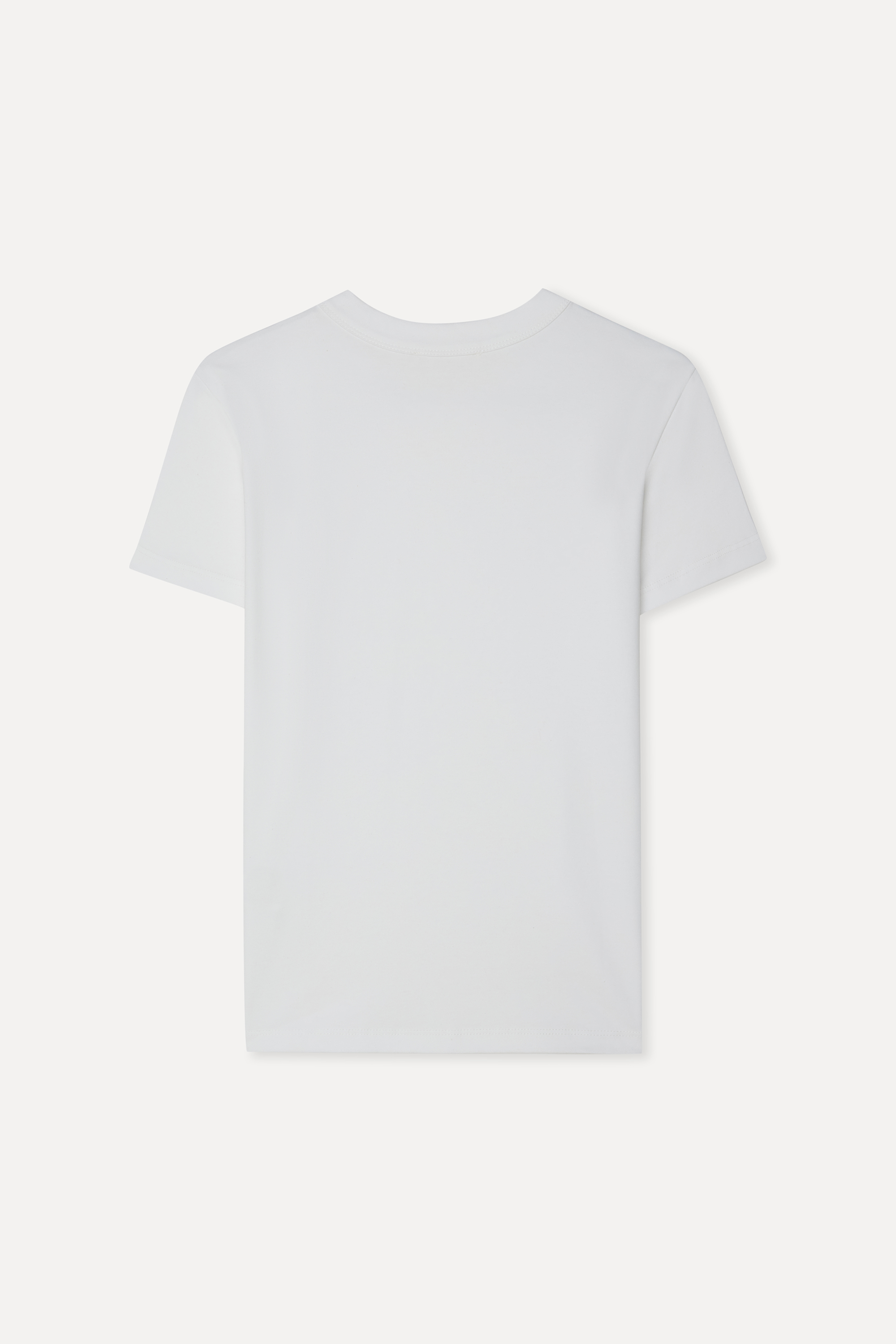 Kadın Kırık Beyaz Bisiklet Yaka T-Shirt