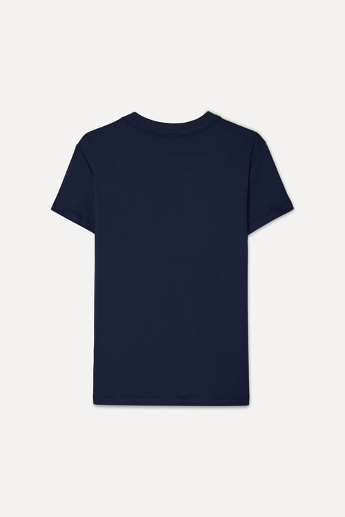  Kadın Lacivert Bisiklet Yaka T-Shirt