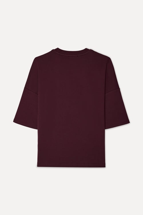  Kadın Bordo Bisiklet Yaka T-Shirt