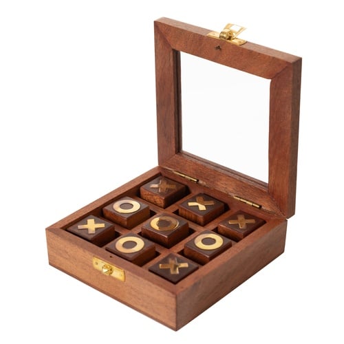  WOODEN KUTULU XOX OYUNU 13x13 CM