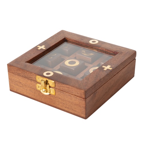  WOODEN KUTULU XOX OYUNU 13x13 CM