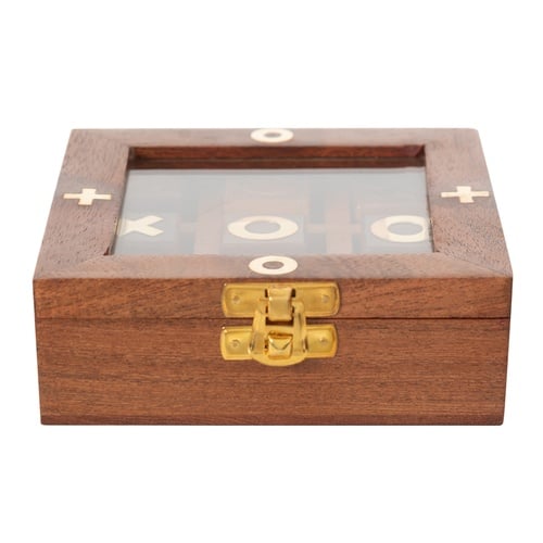  WOODEN KUTULU XOX OYUNU 13x13 CM