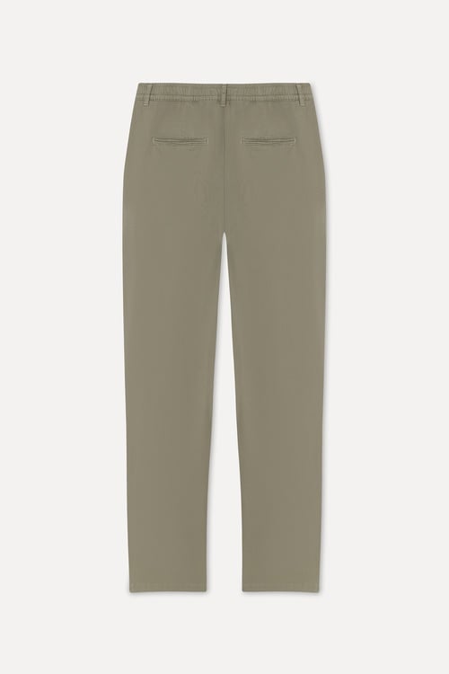 Erkek Vizon Rengi Slim Straight Fit Beli Lastikli Pantolon