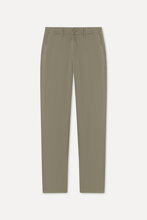 Erkek Vizon Rengi Slim Straight Fit Beli Lastikli Pantolon