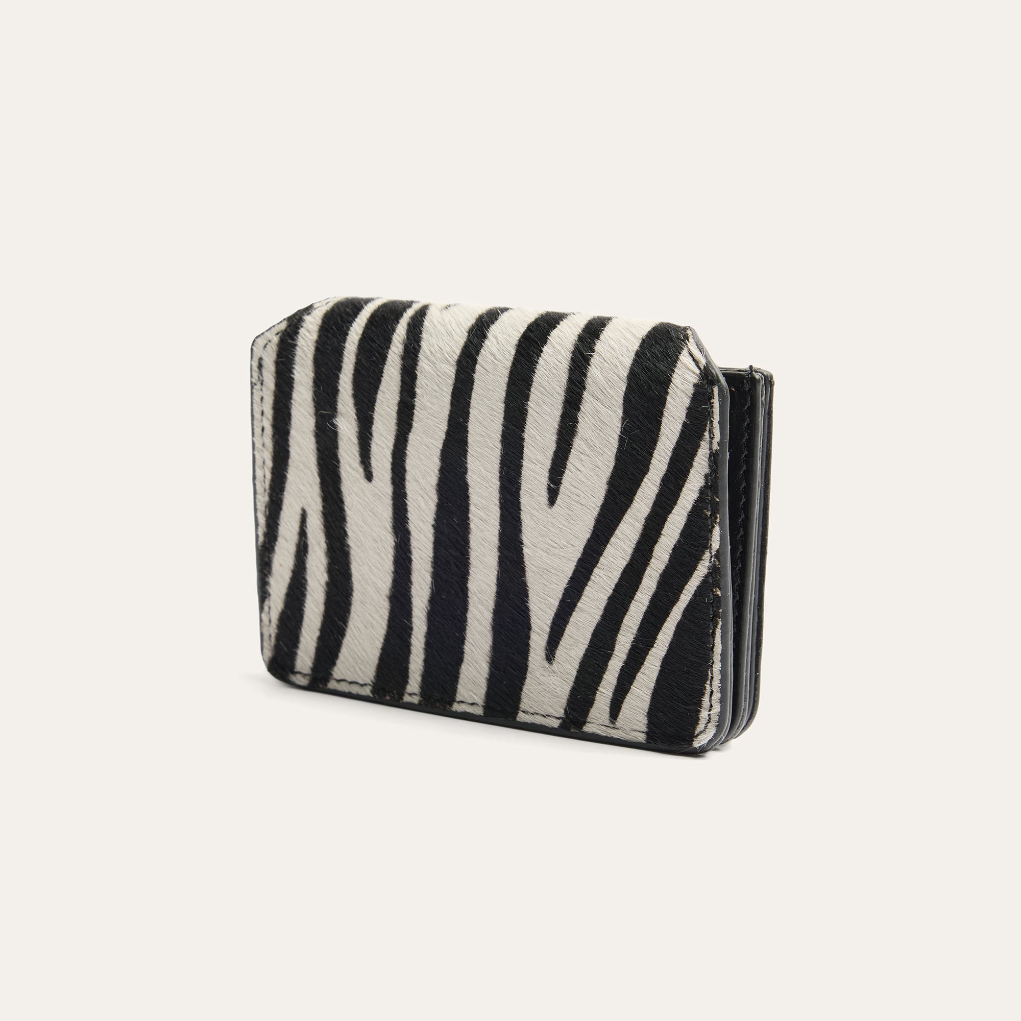 Kadın Siyah Zebra Desenli Deri Cüzdan