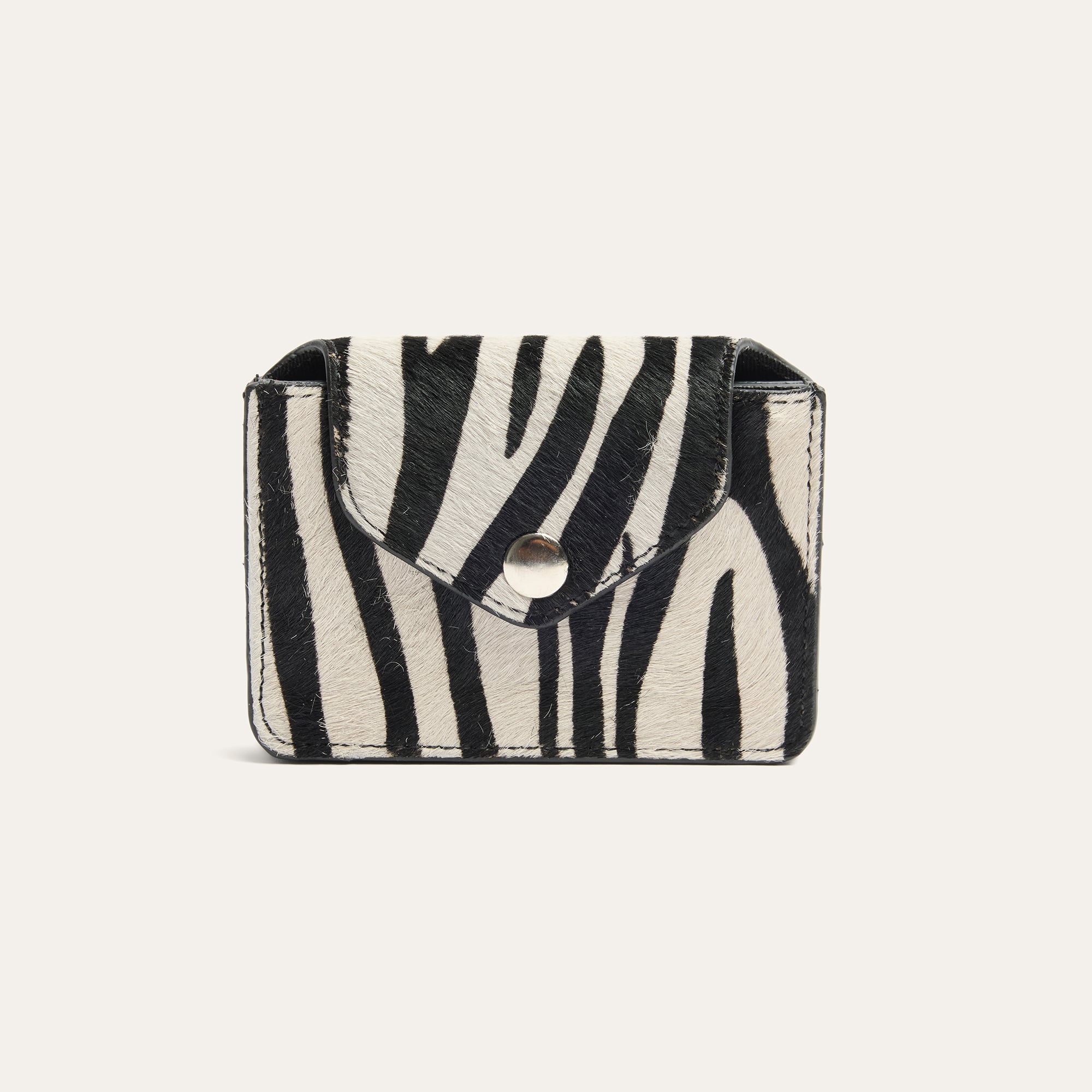 Kadın Siyah Zebra Desenli Deri Cüzdan