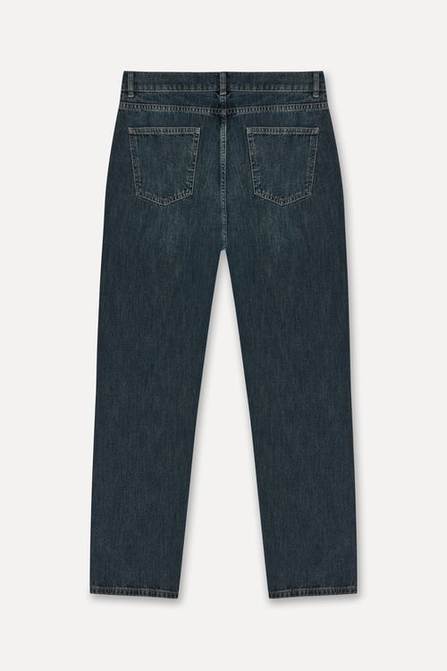 Erkek İndigo Tapered Fit Jean Pantolon