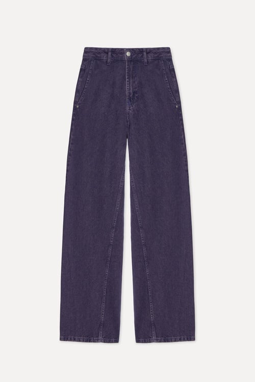 Kadın Mor Wide Leg Pantolon