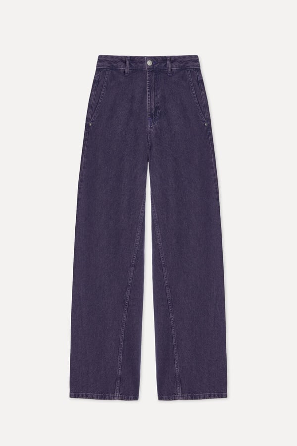 Kadın Mor Wide Leg Pantolon