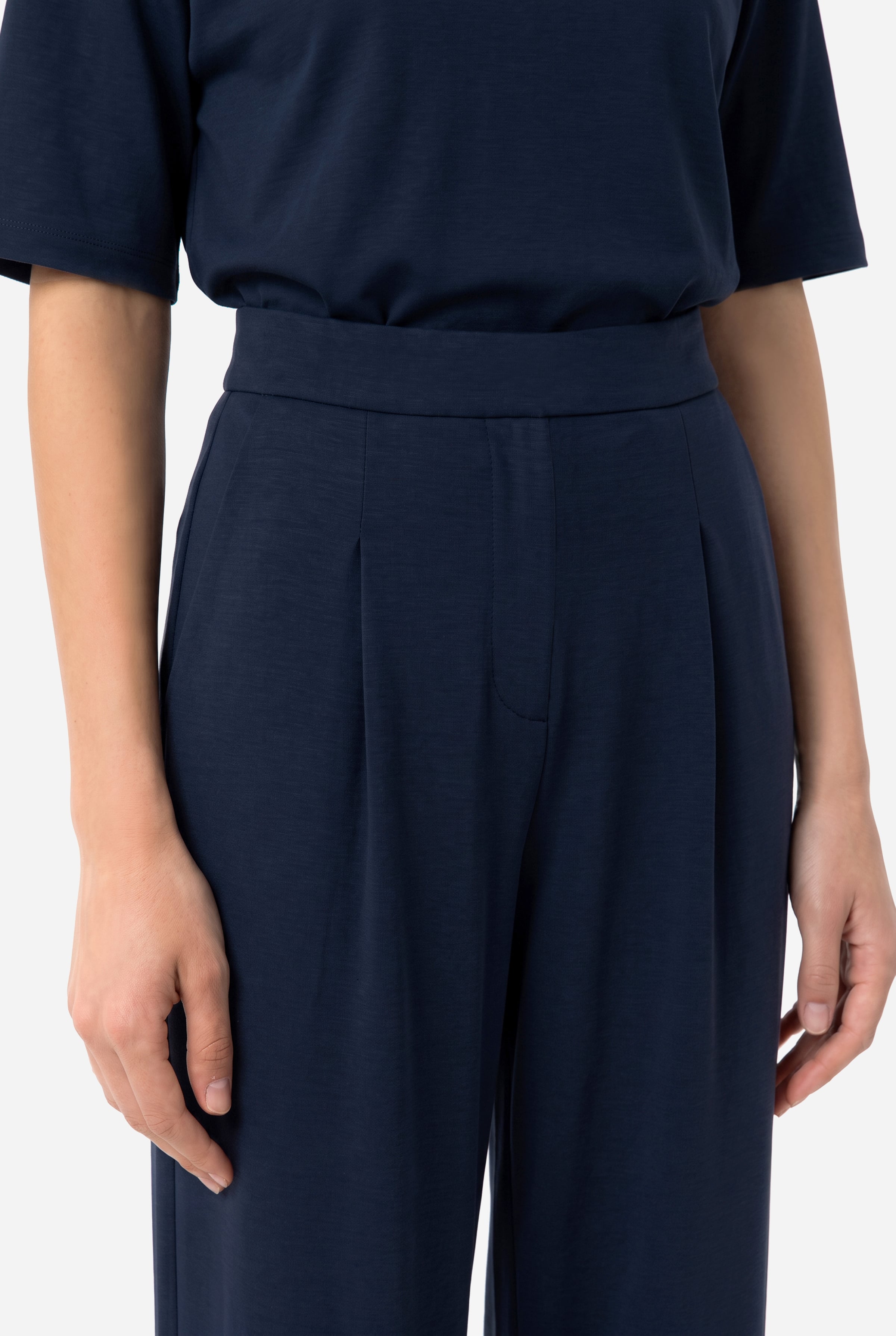 Kadın Lacivert Wide Leg Modal Karışımlı Pantolon
