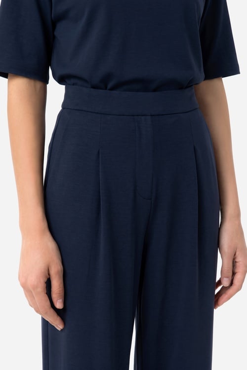  Kadın Lacivert Wide Leg Modal Karışımlı Pantolon