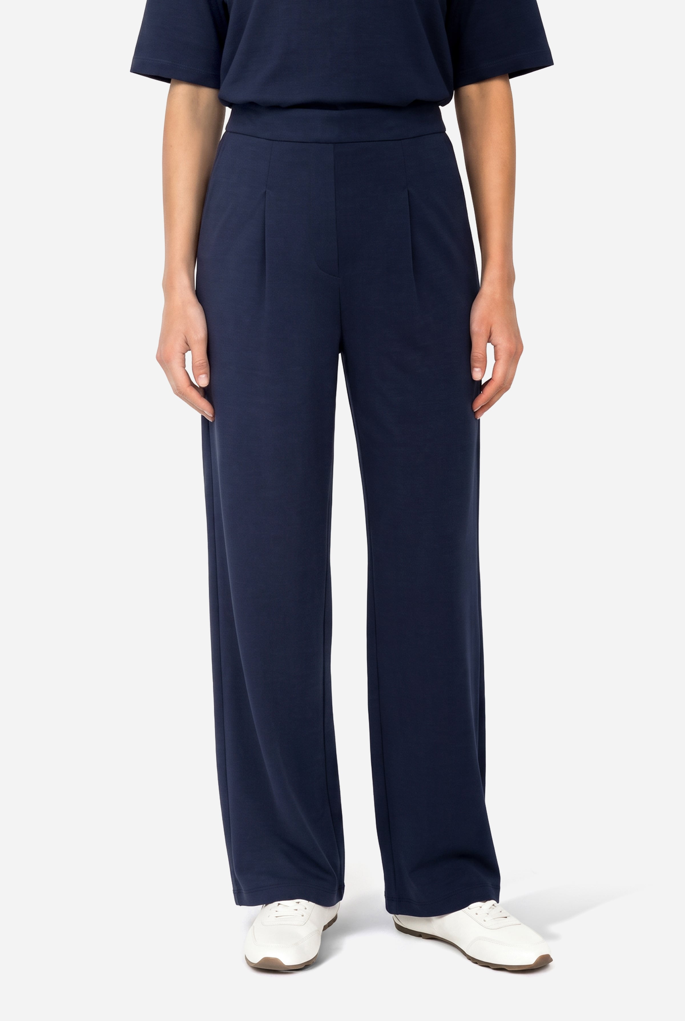Kadın Lacivert Wide Leg Modal Karışımlı Pantolon