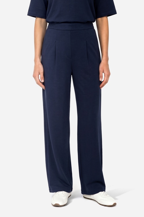 Kadın Lacivert Wide Leg Modal Karışımlı Pantolon