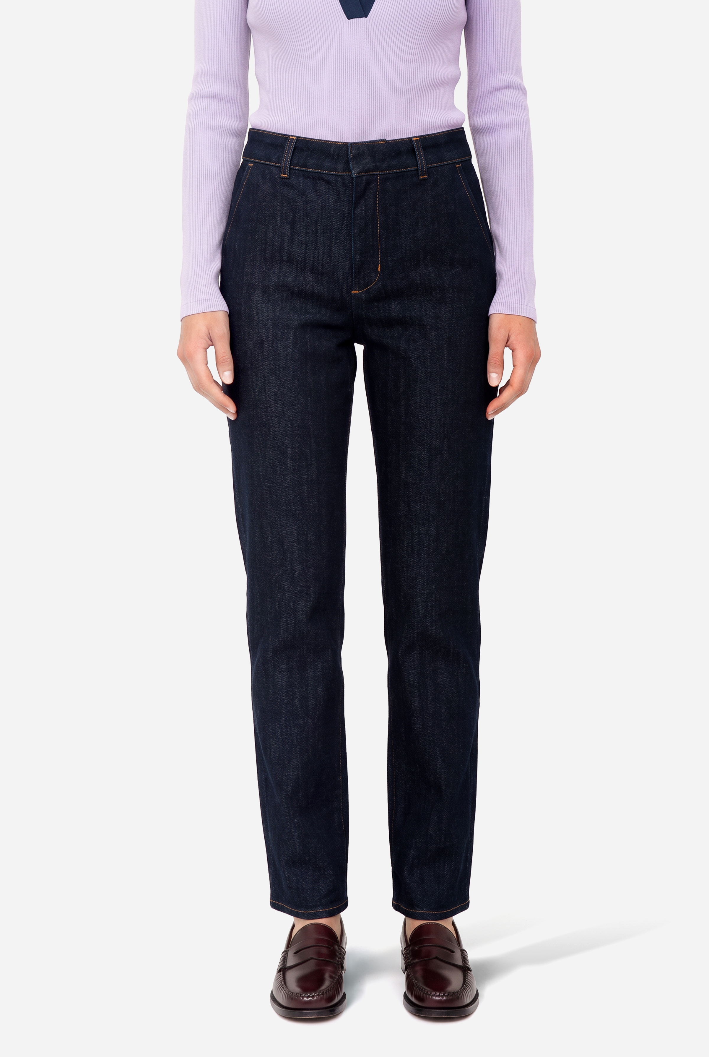 Mudo Kadın İndigo Straight Fit Jean Pantolon görsel 6