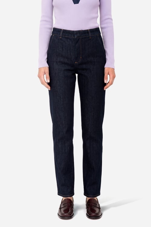  Kadın İndigo Straight Fit Jean Pantolon