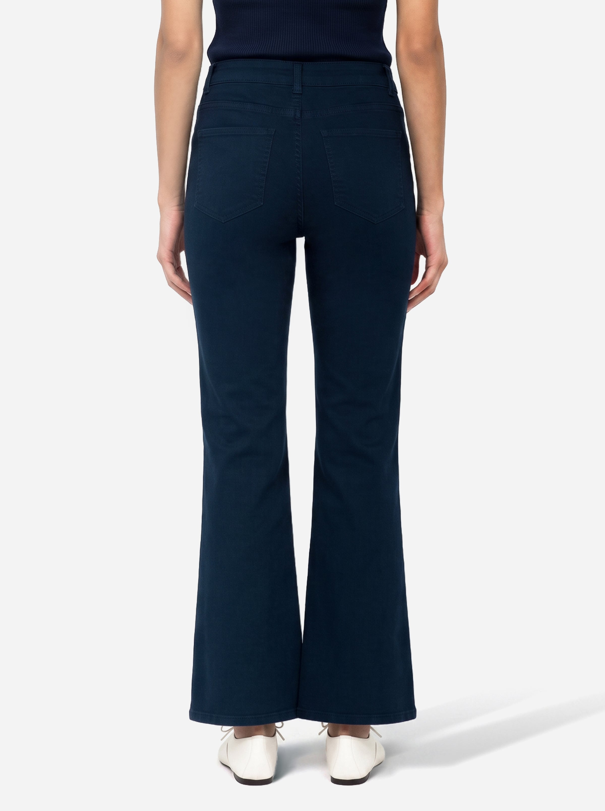 Kadın Lacivert Cep Detaylı Flare Fit Pantolon