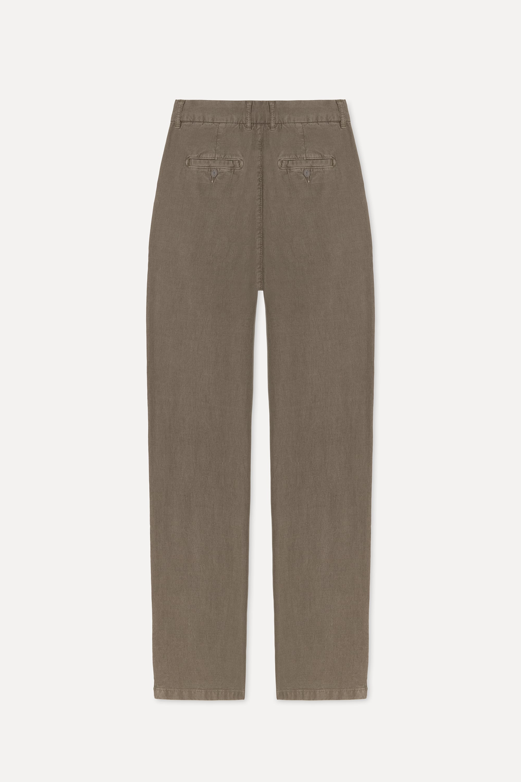 Erkek Vizon Tekstürlü Slim Straight Fit Chino Pantolon