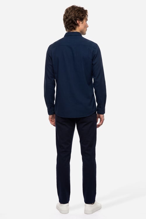 Erkek Lacivert Regular Fit Uzun Kollu Gömlek