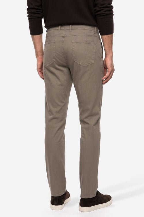 Erkek Vizon Rengi Slim Straight Fit Pantolon