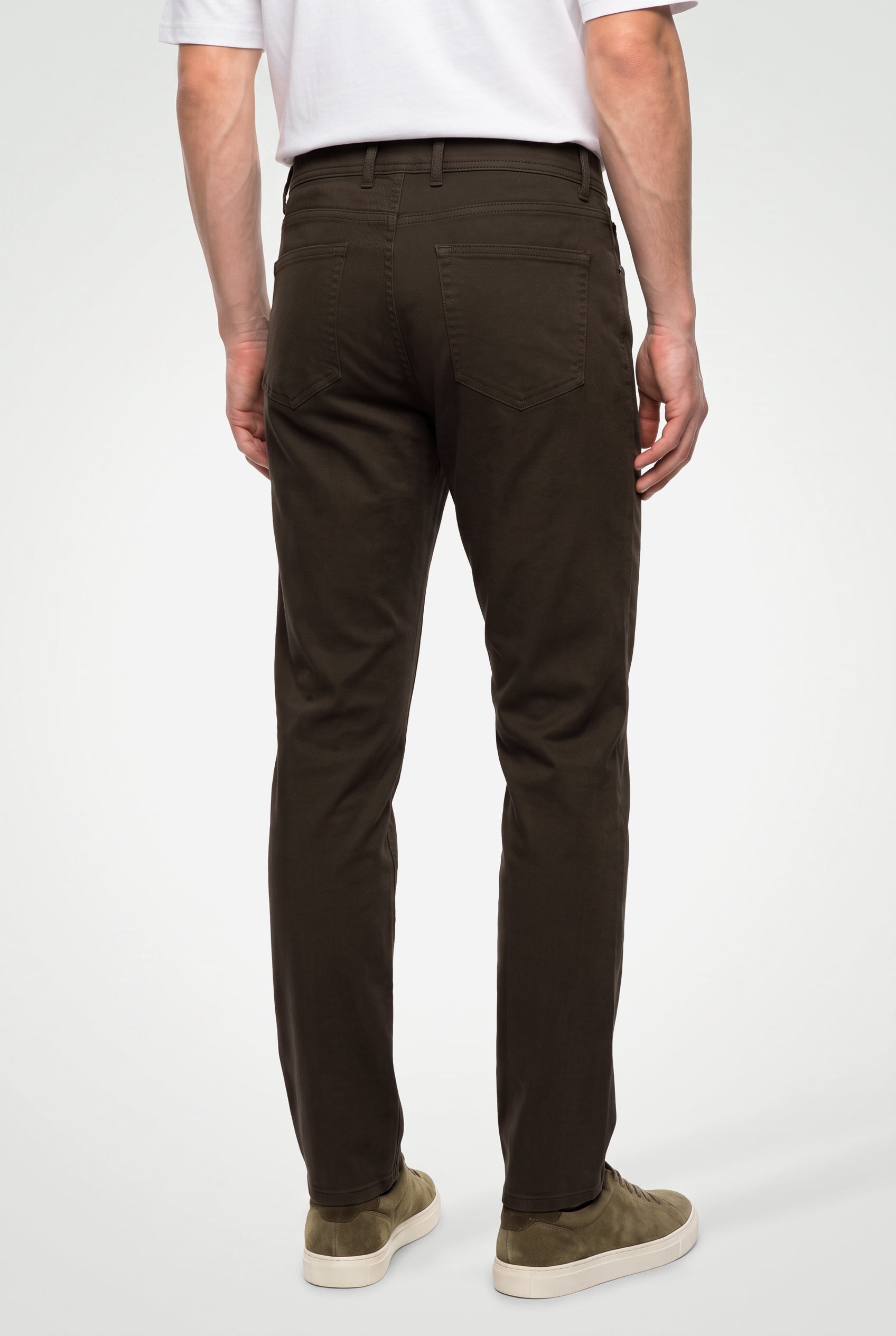 Erkek Kahverengi Slim Straight Fit Pantolon