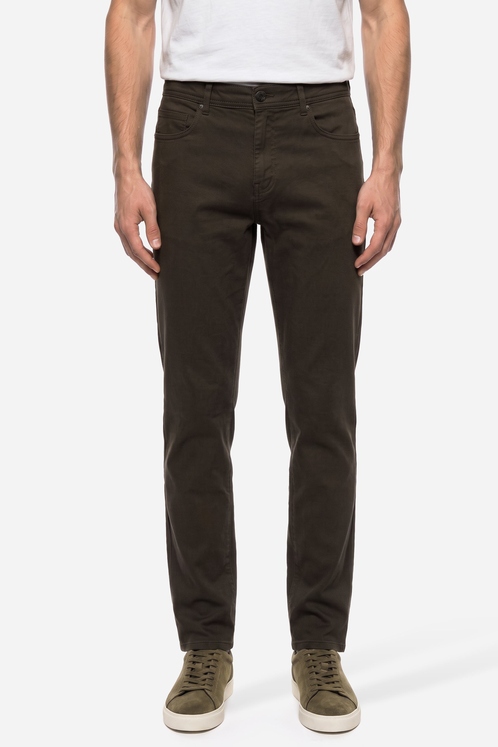 Erkek Kahverengi Slim Straight Fit Pantolon