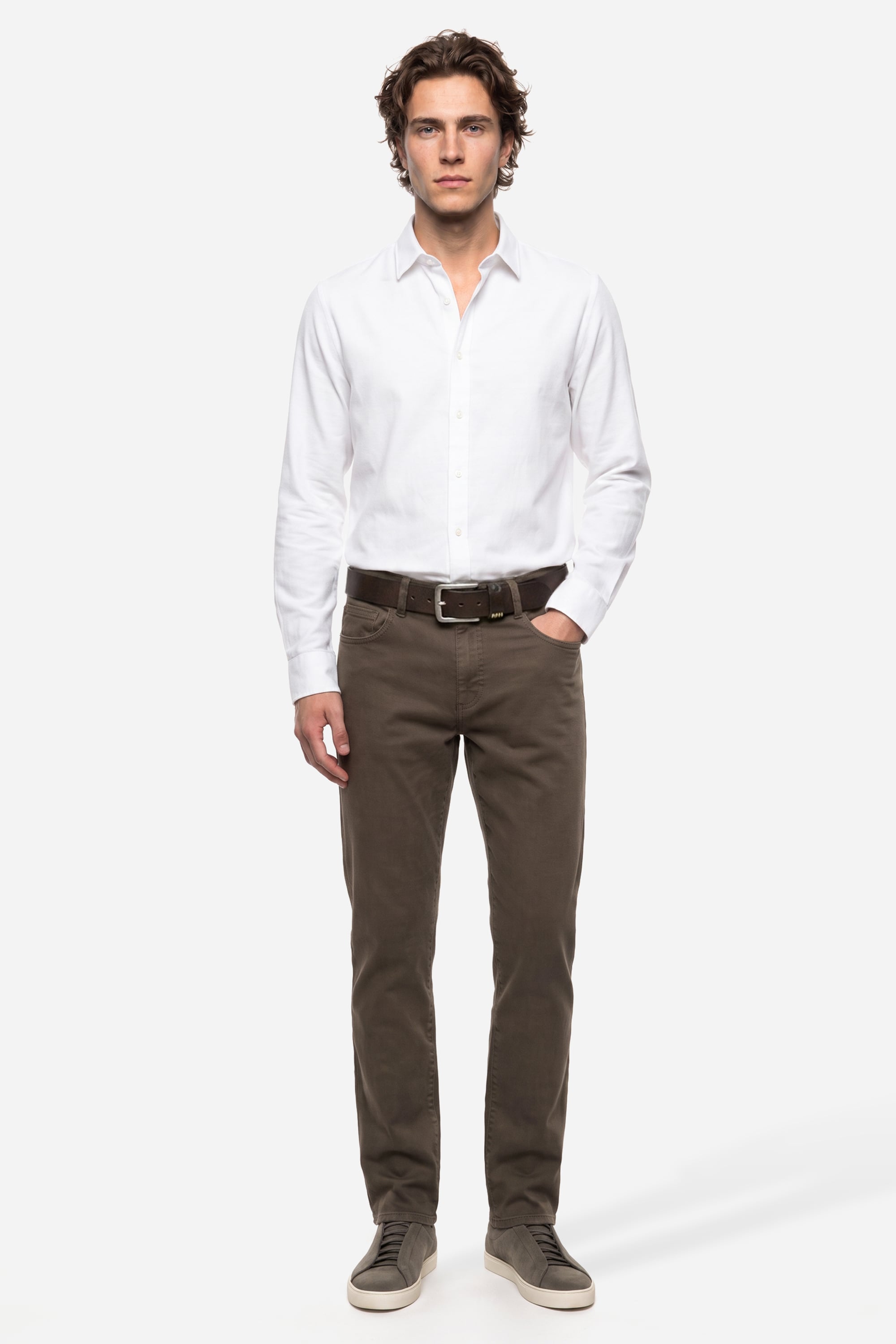 Erkek Vizon Rengi Slim Fit Pantolon