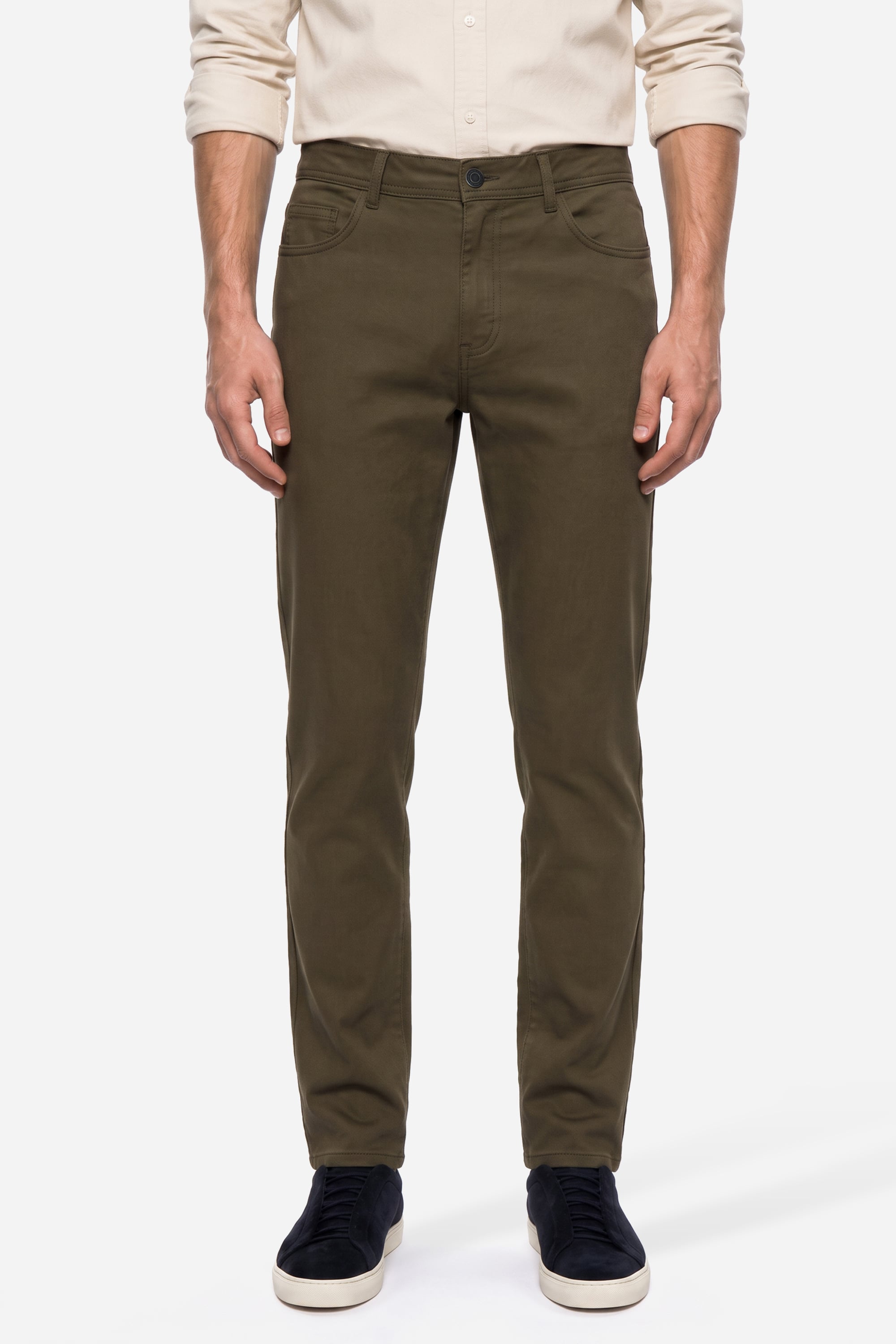 Erkek Kahverengi Slim Straight Fit Pantolon