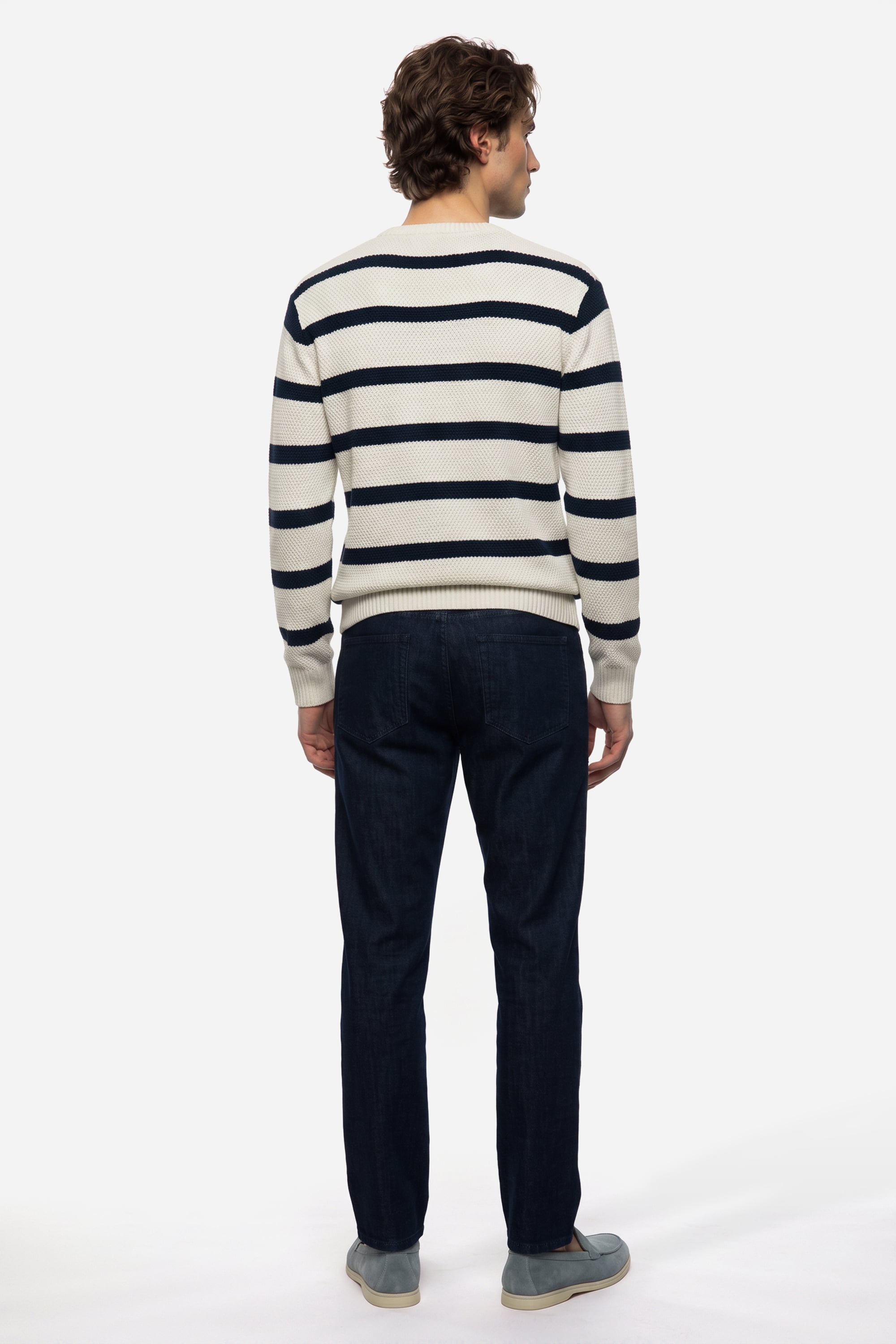 Erkek İndigo Tapered Fit Pantolon