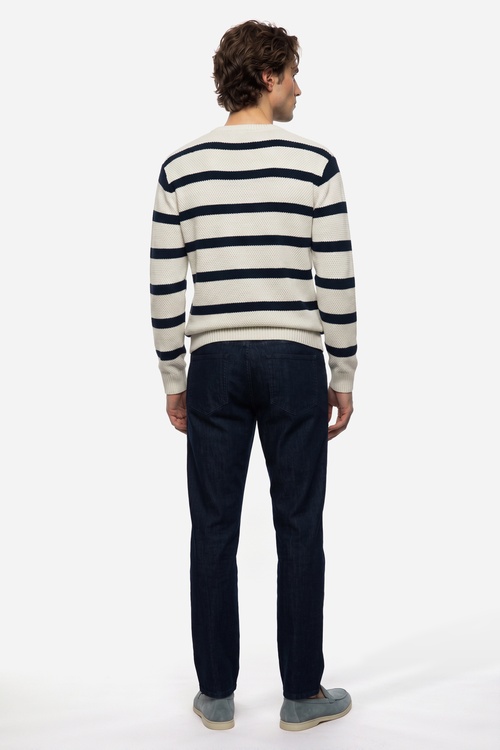 Erkek İndigo Tapered Fit Pantolon