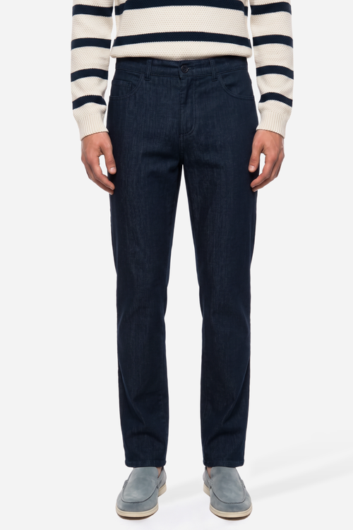 Erkek İndigo Tapered Fit Pantolon