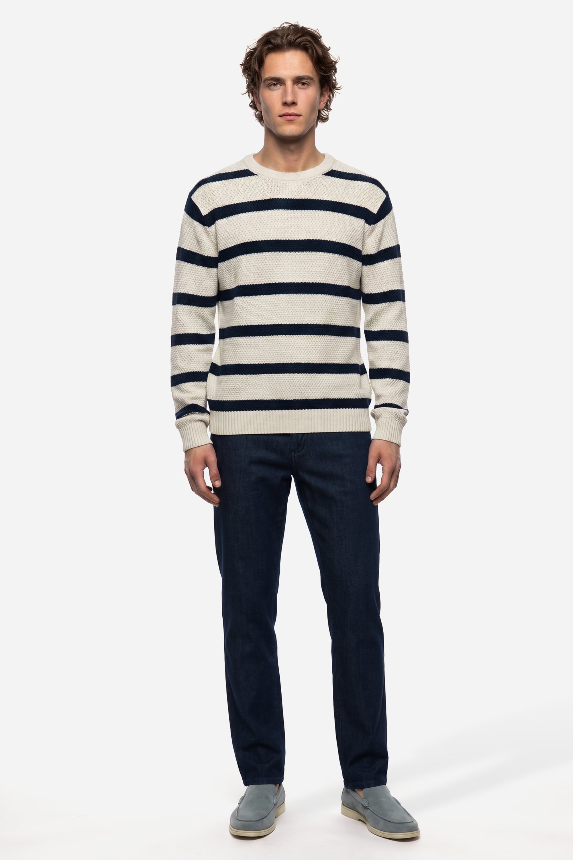 Erkek İndigo Tapered Fit Pantolon