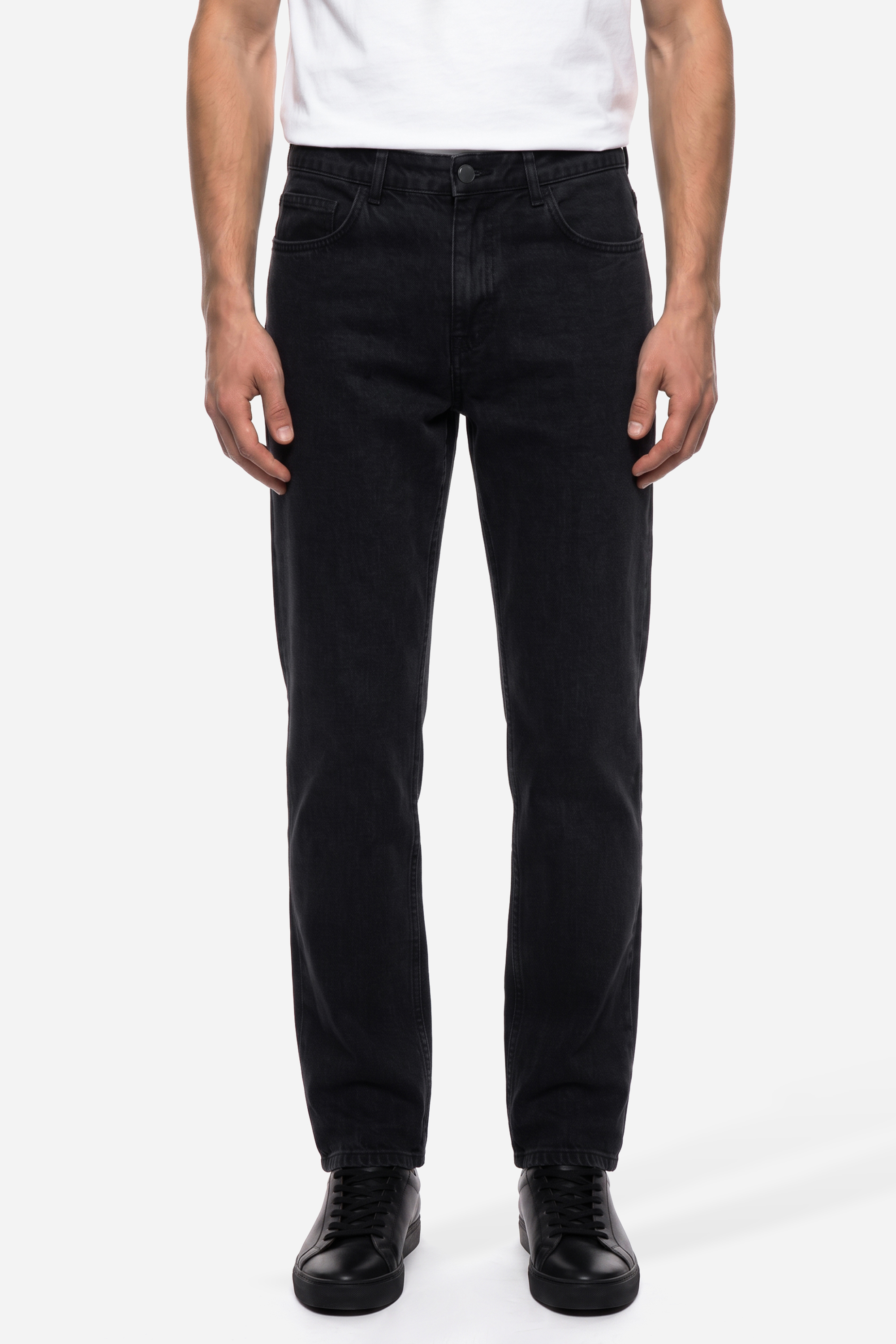 Erkek Siyah Loose Fit Jean Pantolon