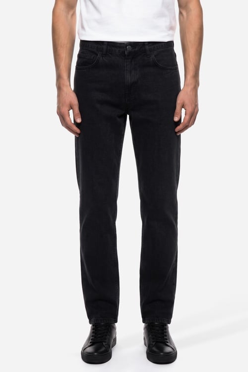 Erkek Siyah Loose Fit Jean Pantolon