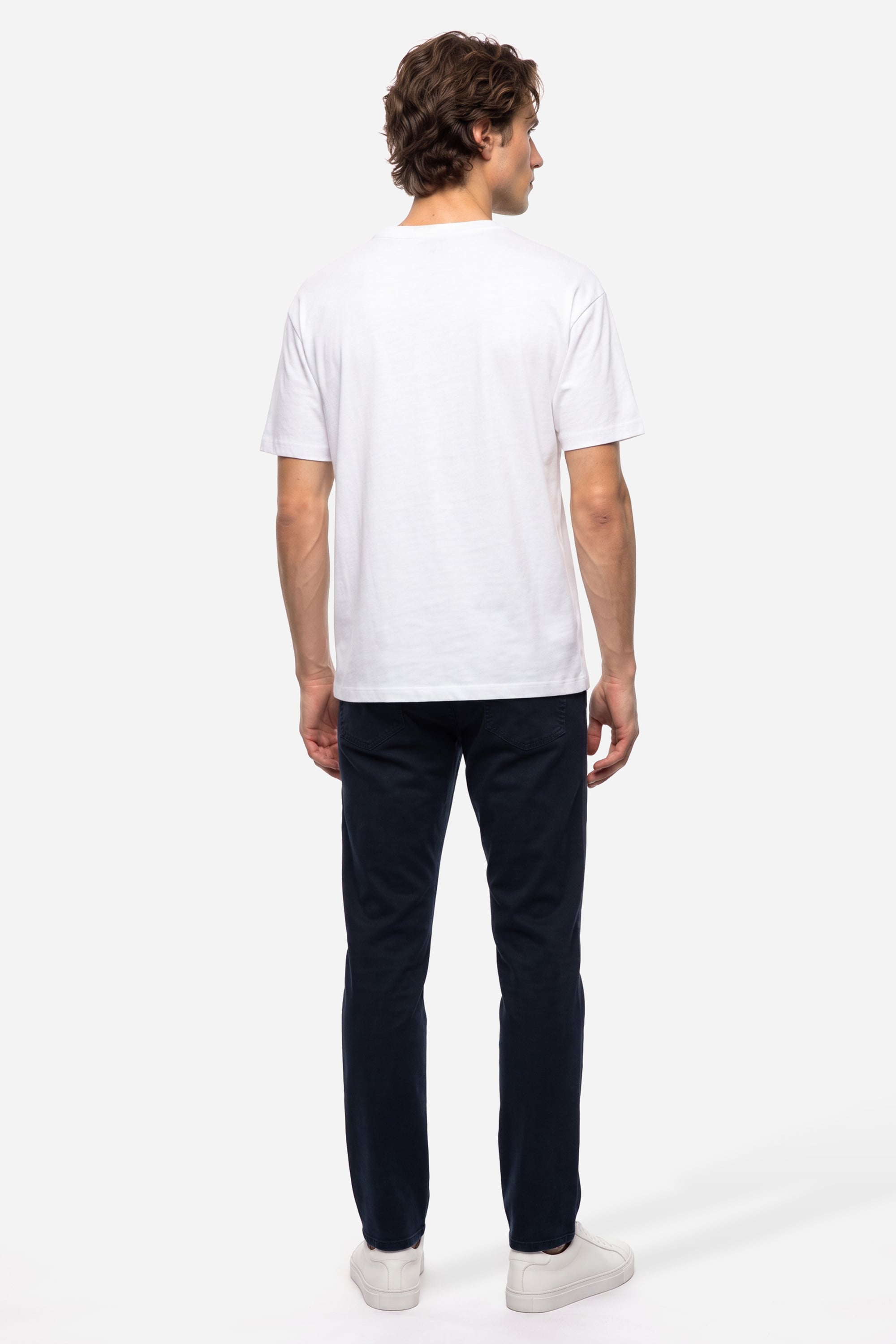 Erkek Beyaz Baskılı Comfort Fit Bisiklet Yaka T-Shirt
